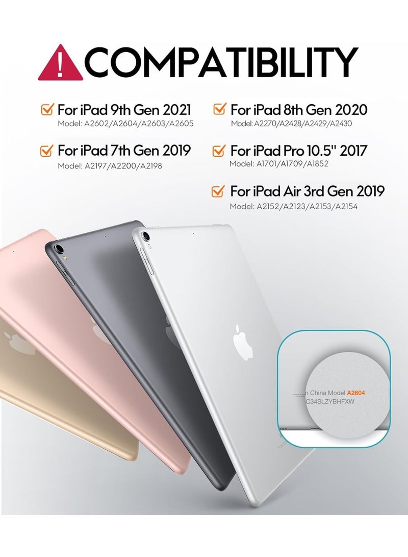 Arabic/English Keyboard Case for iPad 9th Generation, 7 Color Backlit, Multi-Touch Trackpad, Built-in Pencil Holder, 2 Wireless Channels, Flip Stand Keyboard Case for iPad 9th/8th/7th Gen 10.2” , Black - Image 2